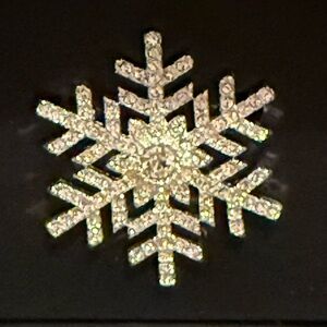 Sparkling Snowflake Brooch Holiday Pin